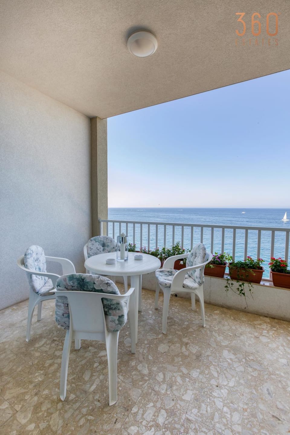 Patio, Day, Natural landscape, View (from property/room), Balcony/Terrace, Living room, Seating area, Dining area, Sea view