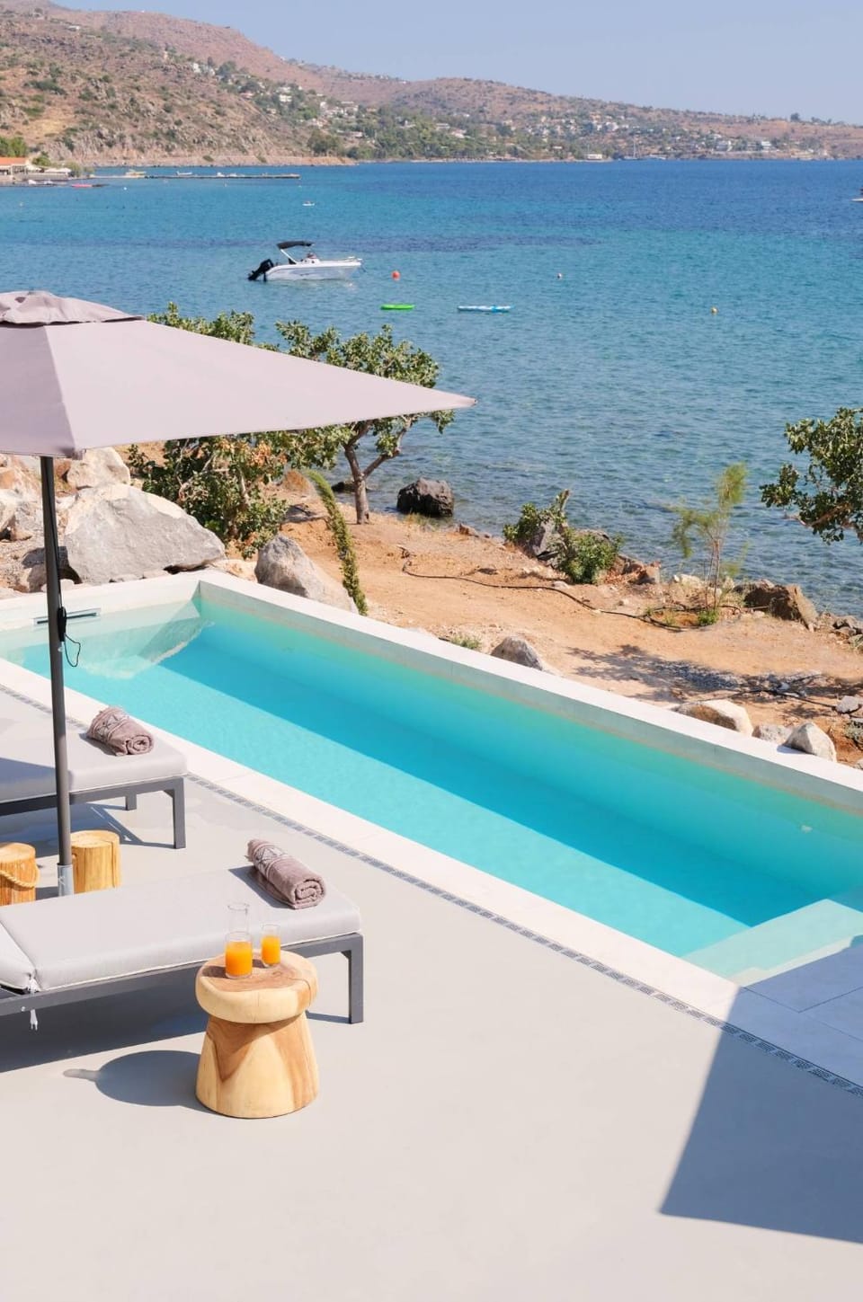 Patio, Day, Natural landscape, Beach, Pool view, Sea view, Swimming pool, sunbed