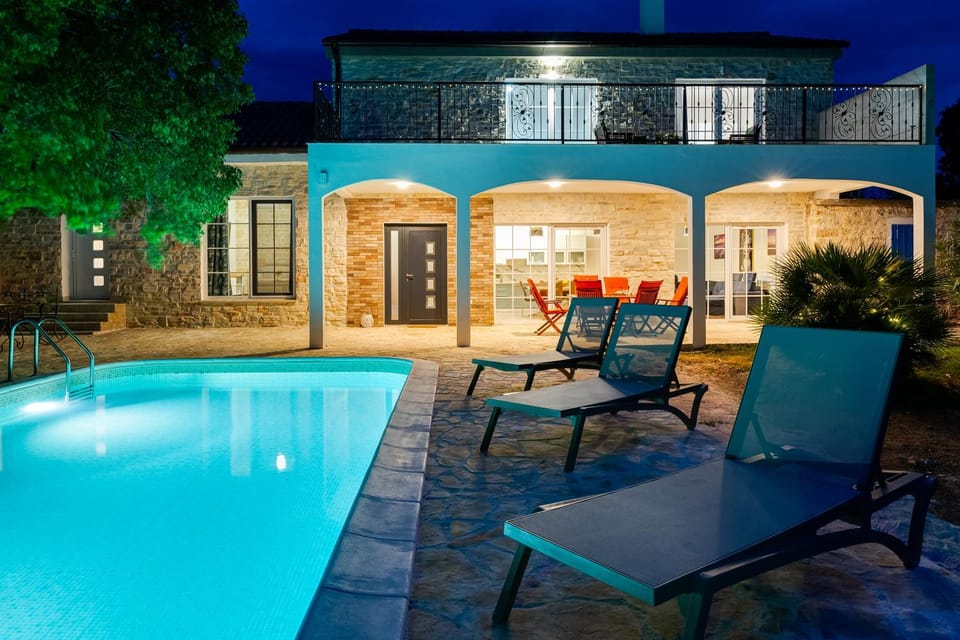Property building, Night, Living room, Seating area