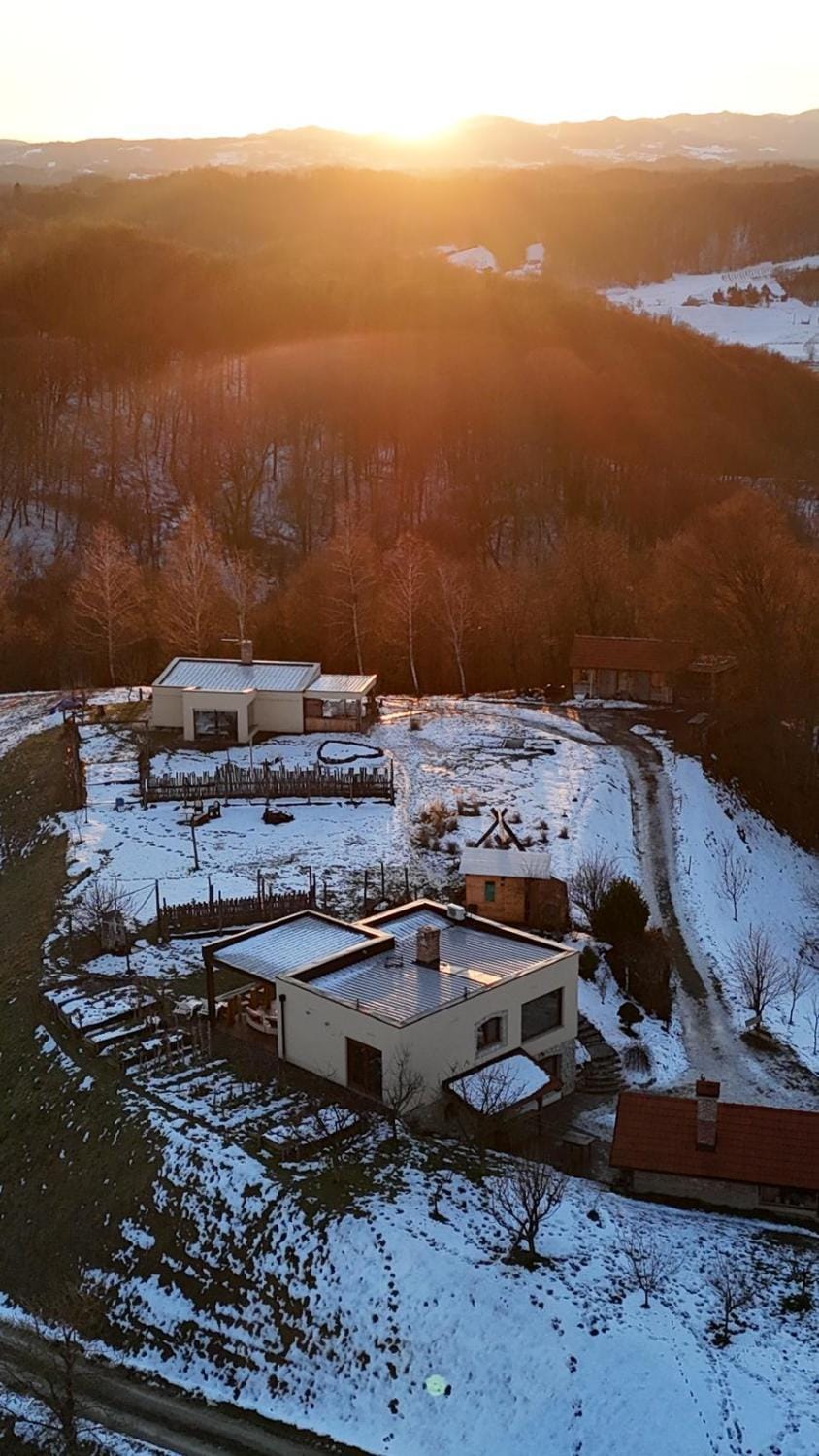 Property building, Bird's eye view, Winter, Garden view, Garden view, Mountain view, Mountain view, Sunset, Inner courtyard view