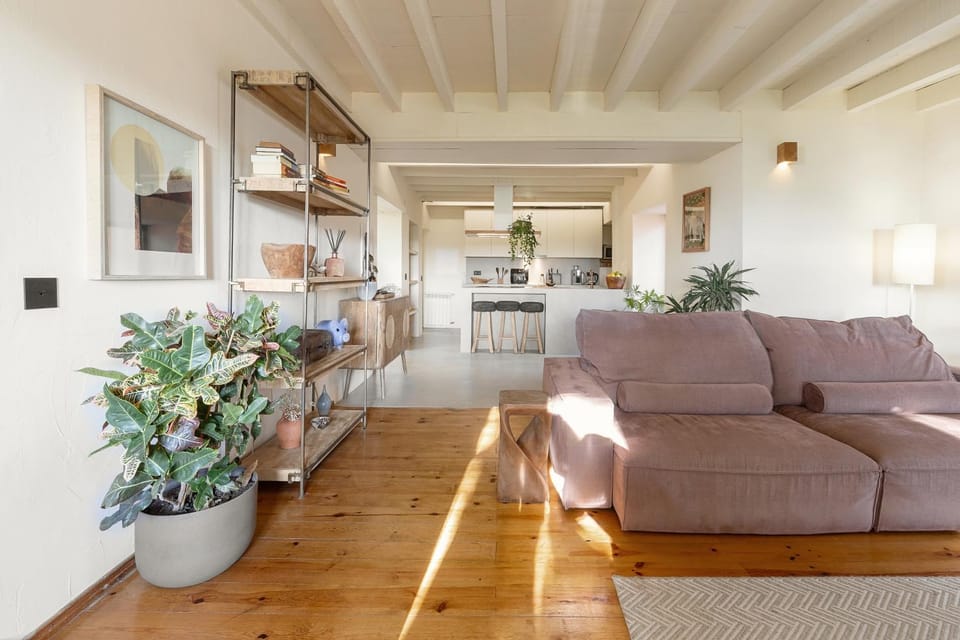 Kitchen or kitchenette, Living room, Seating area