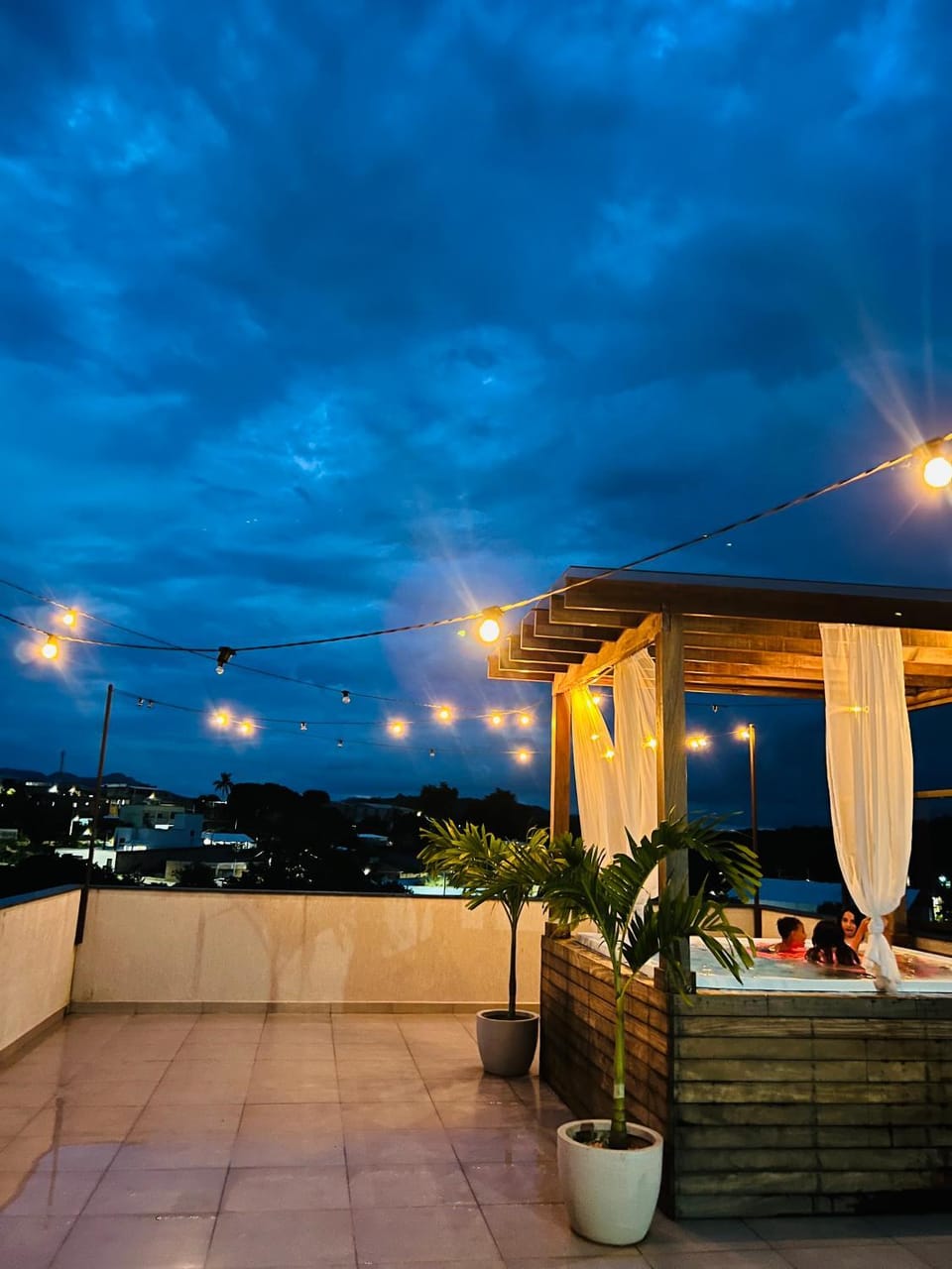 Night, View (from property/room), Balcony/Terrace