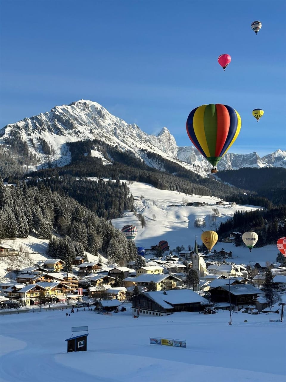 Winter, Skiing, Mountain view