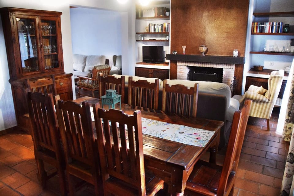 Dining area, fireplace, air conditioner