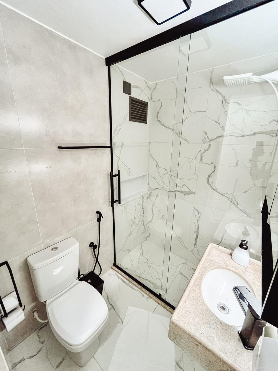 Shower, Bathroom, hair dryier, towels