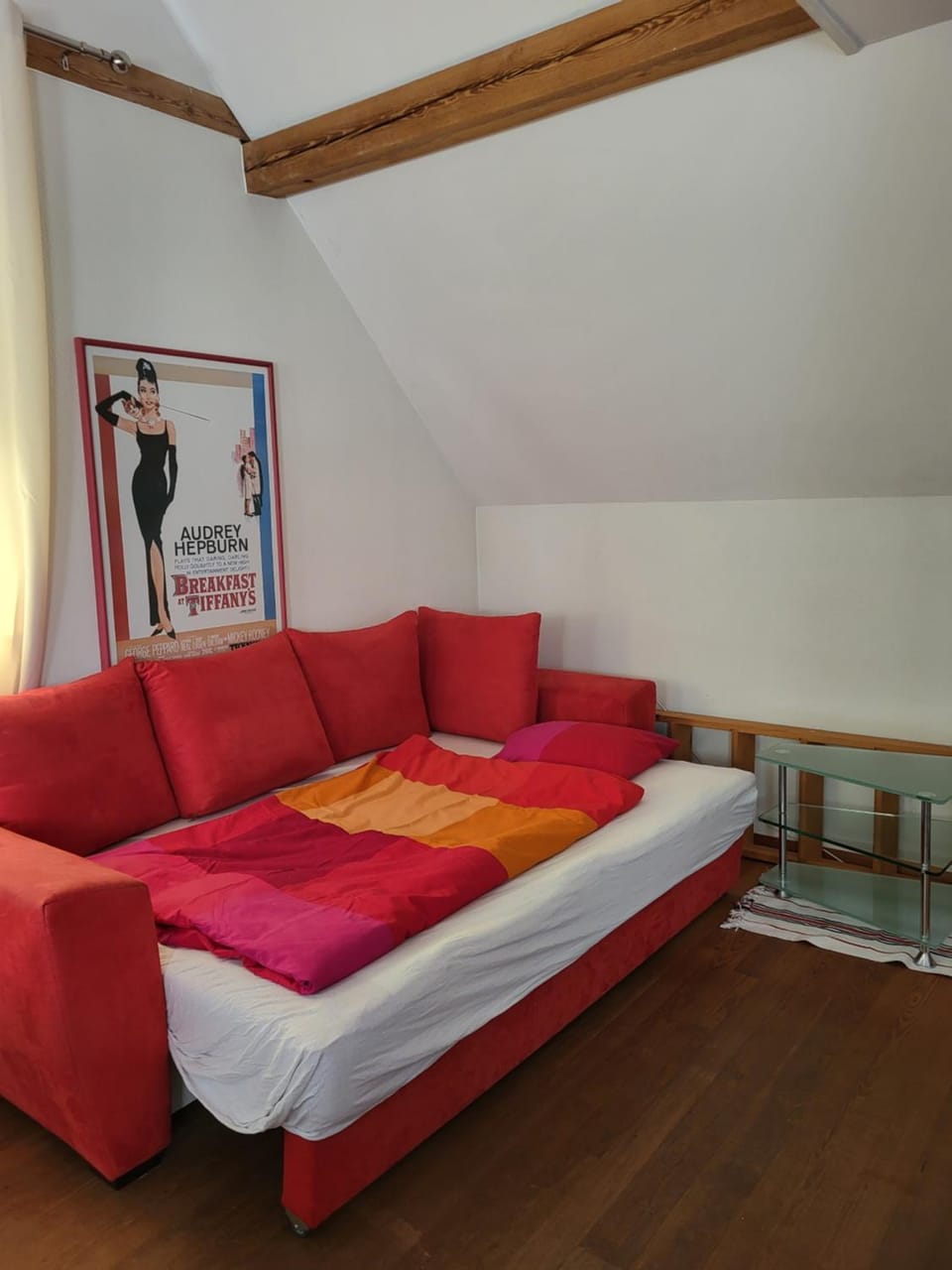 Bed, Living room, Seating area