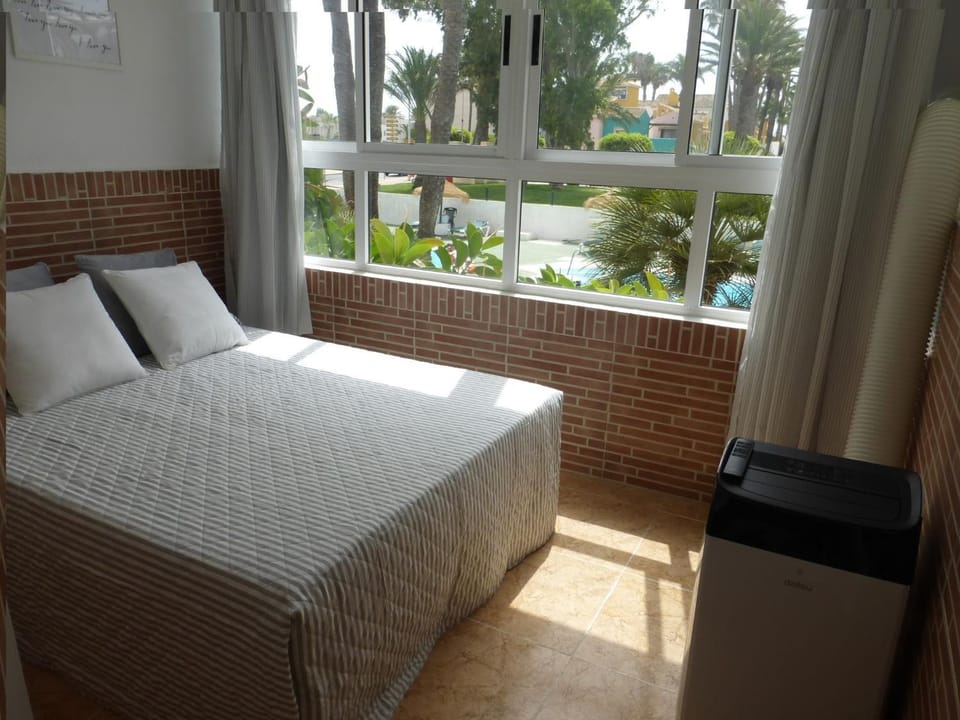 Bed, Bedroom, Pool view