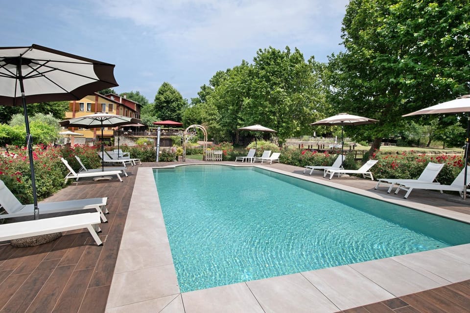Property building, Living room, Swimming pool