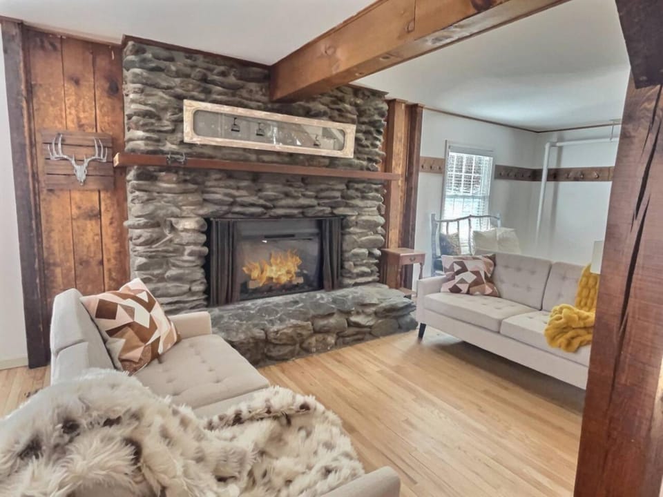 Living room, fireplace