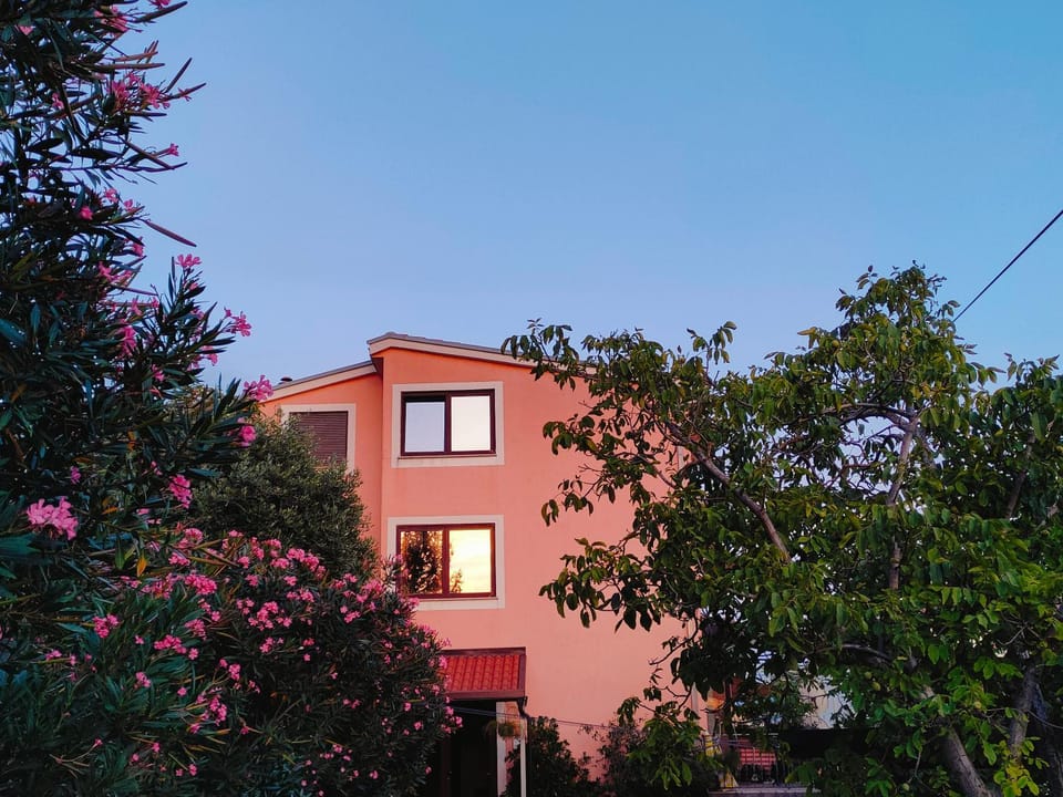 Property building, Facade/entrance, Sunset