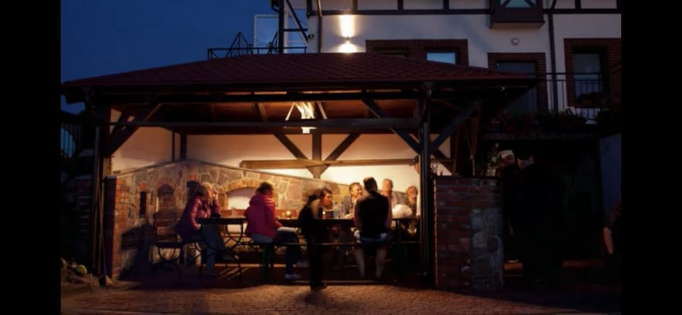 Patio, Night, People, group of guests