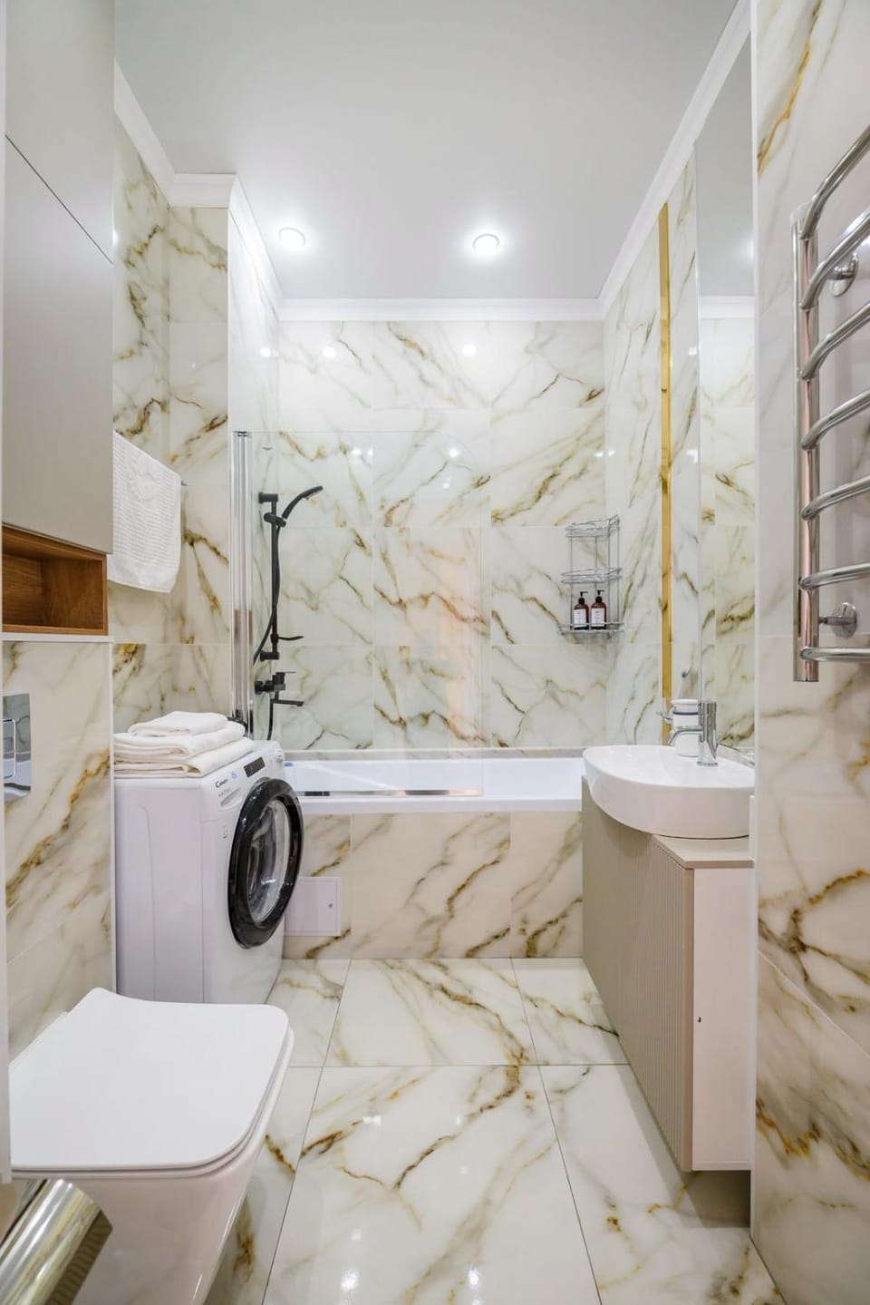 Shower, Bathroom, Bath, heating, towels, washing machine