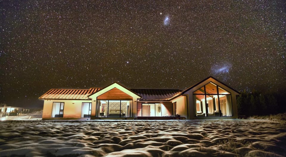 Property building, Night, Winter
