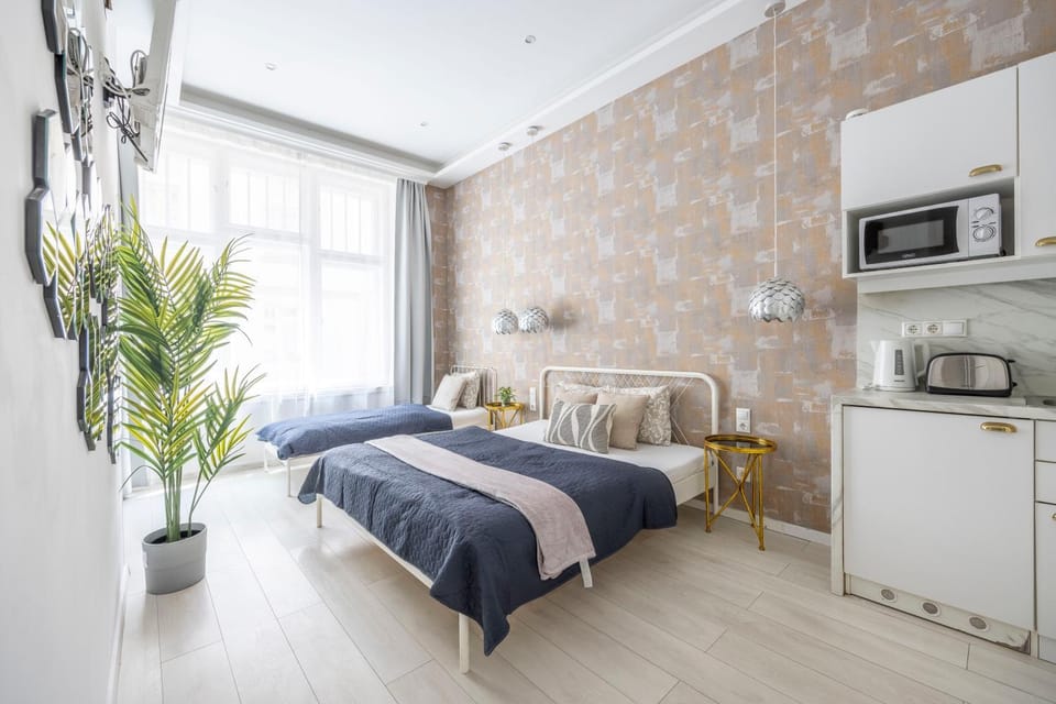 Bed, TV and multimedia, Kitchen or kitchenette, Photo of the whole room, Bedroom, toaster