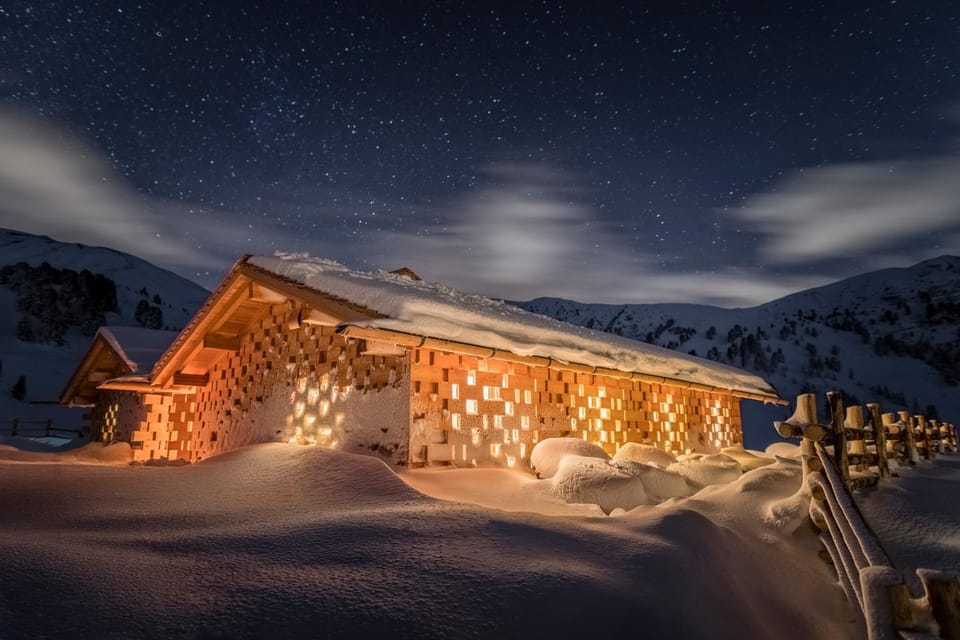 Property building, Night, Winter