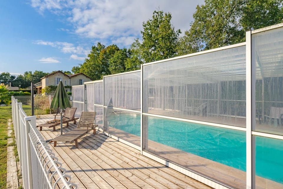 Property building, Living room, Swimming pool