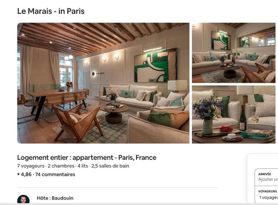 Paris Historic Center Marais up to 7 people & AC Apartment in Paris
