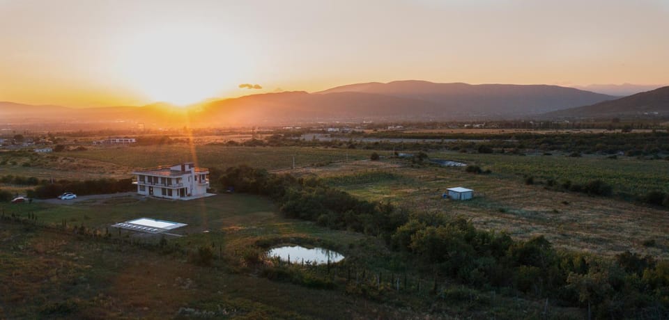 Property building, Natural landscape, Lake view, Mountain view, Sunset