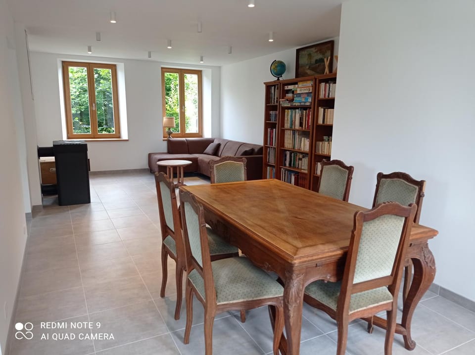 Library, Living room, Dining area