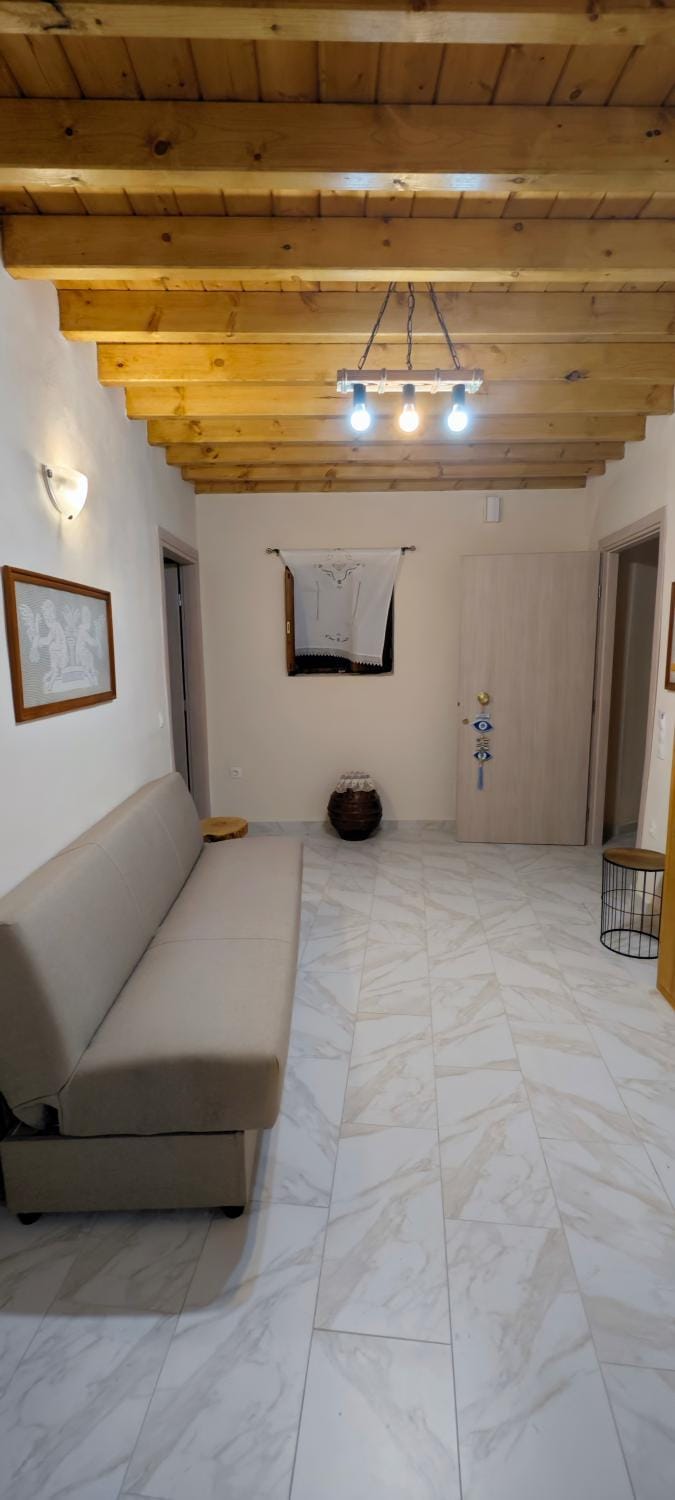 Bed, Living room, Seating area