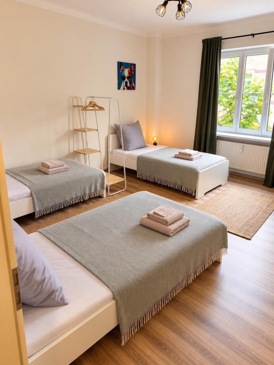 Bed, Photo of the whole room, Bedroom, towels