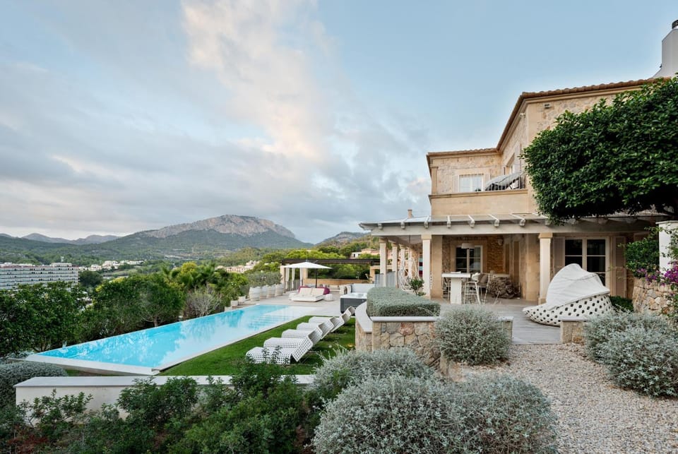 Property building, Living room, Swimming pool