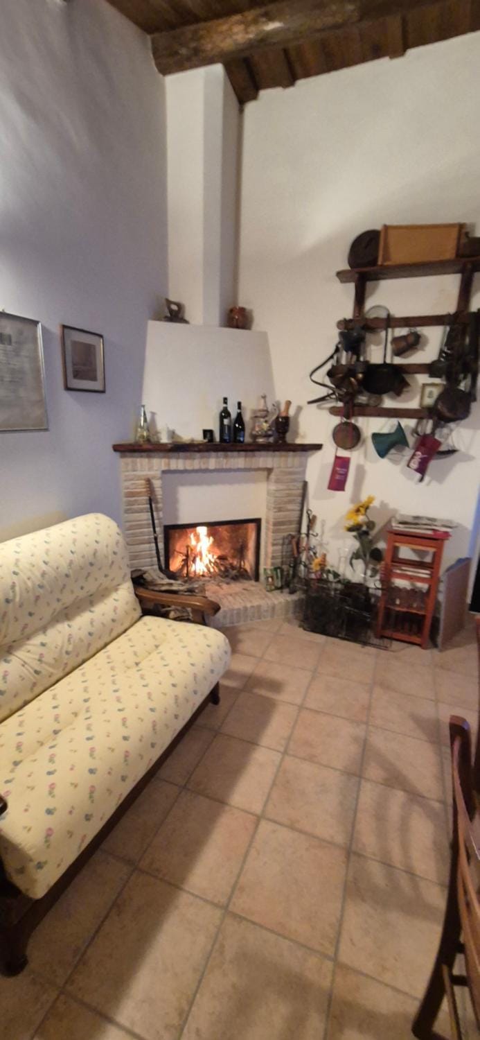 Kitchen or kitchenette, Living room, Dining area, fireplace
