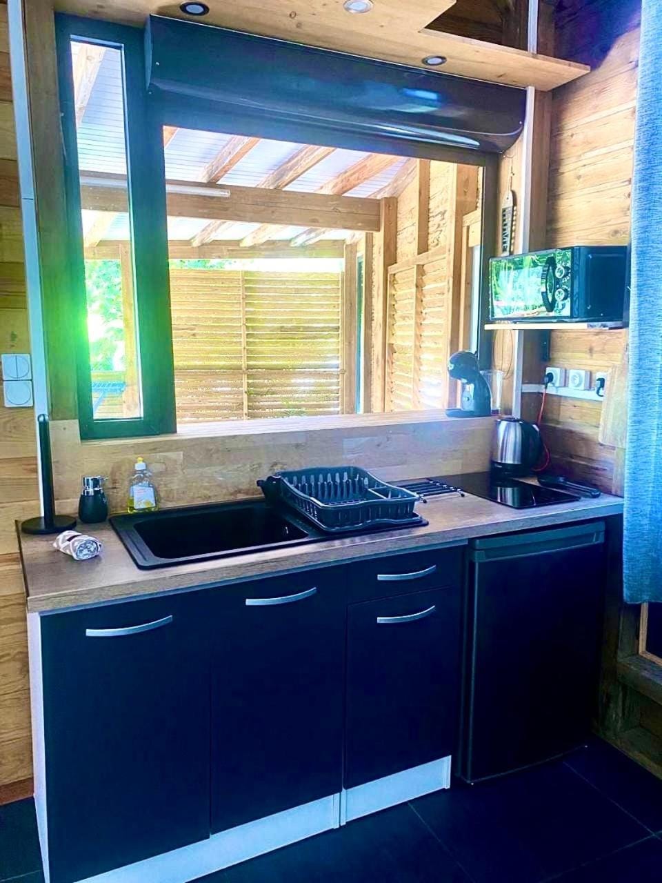 Coffee/tea facilities, Kitchen or kitchenette, microwave, stove