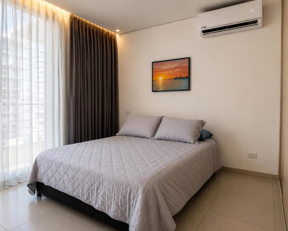 Bed, Bedroom, air conditioner