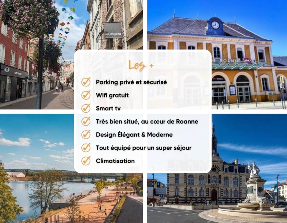 Rose Roanne centre-ville - Parking & Clim Apartment in Auvergne-Rhône-Alpes