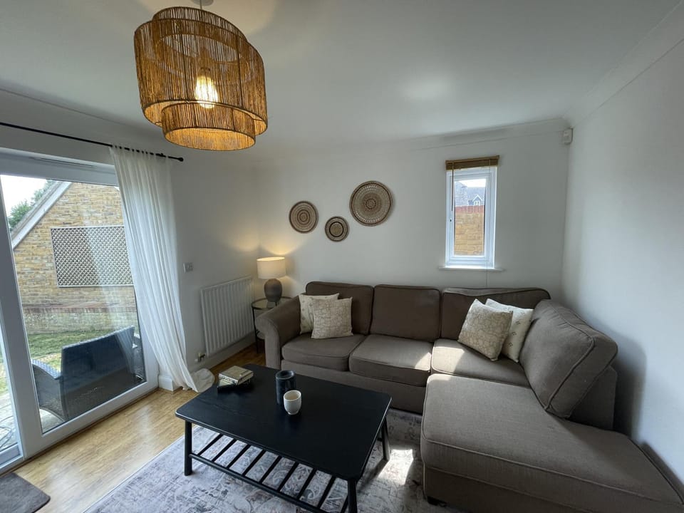 Living room, Seating area, Garden view
