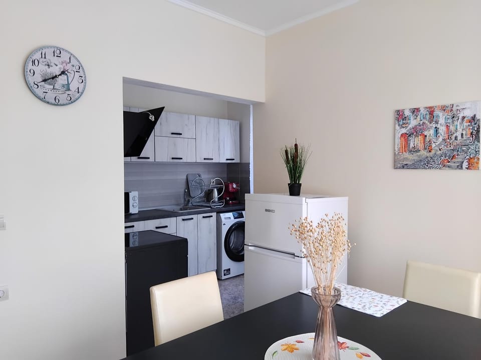 Kitchen or kitchenette, Dining area, oven, washing machine