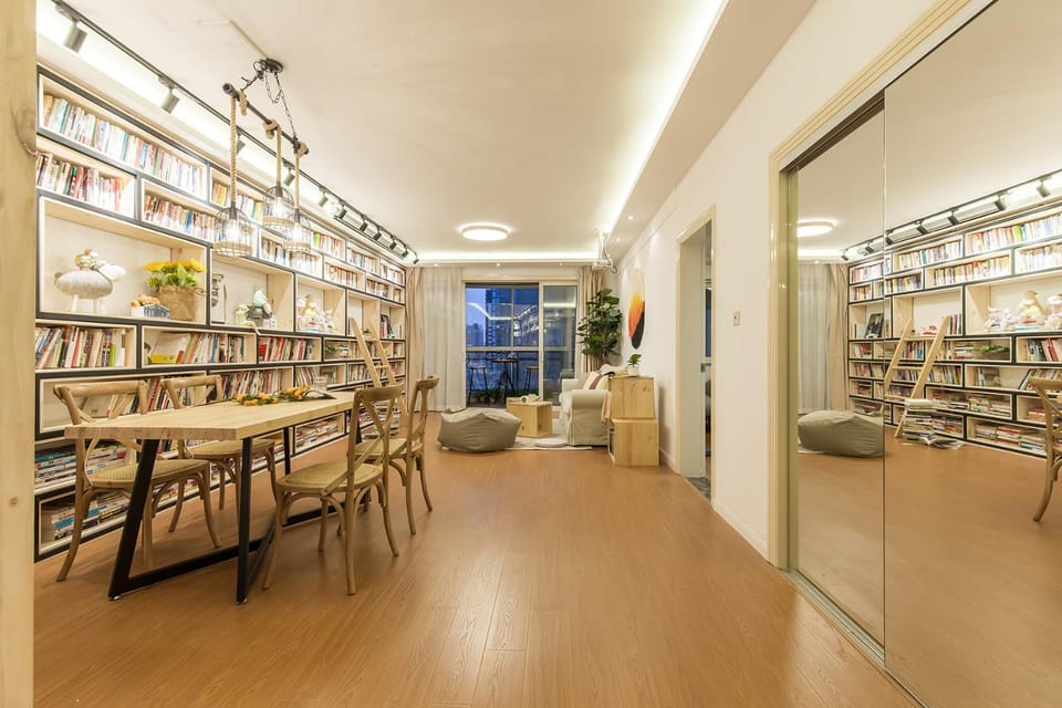 Library, Living room, Seating area