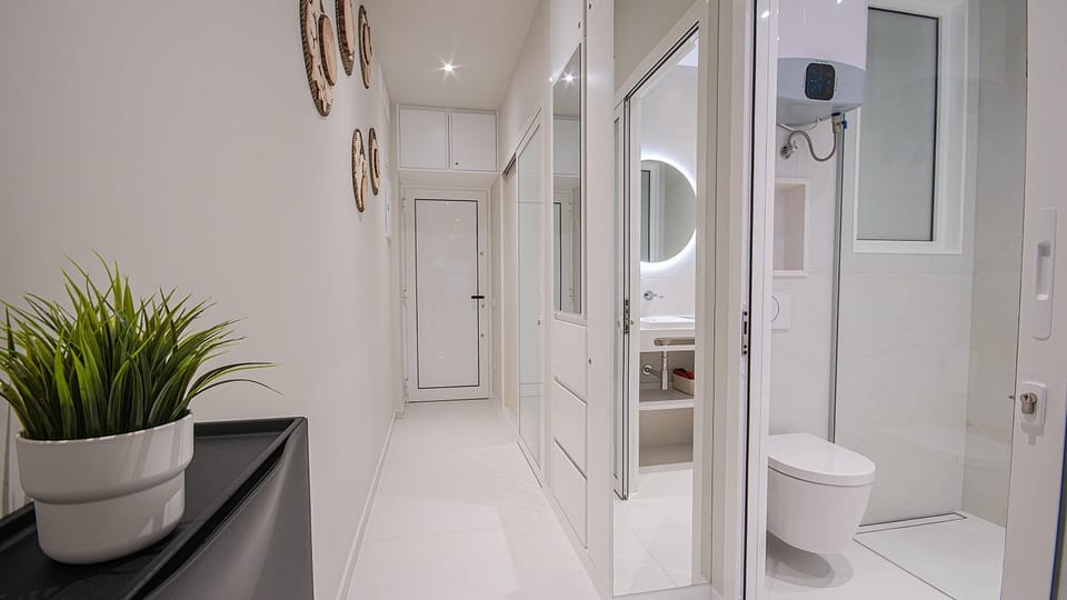 Shower, Toilet, Bathroom, Photo of the whole room, Decorative detail, bidet, soundproof, wardrobe, air conditioner