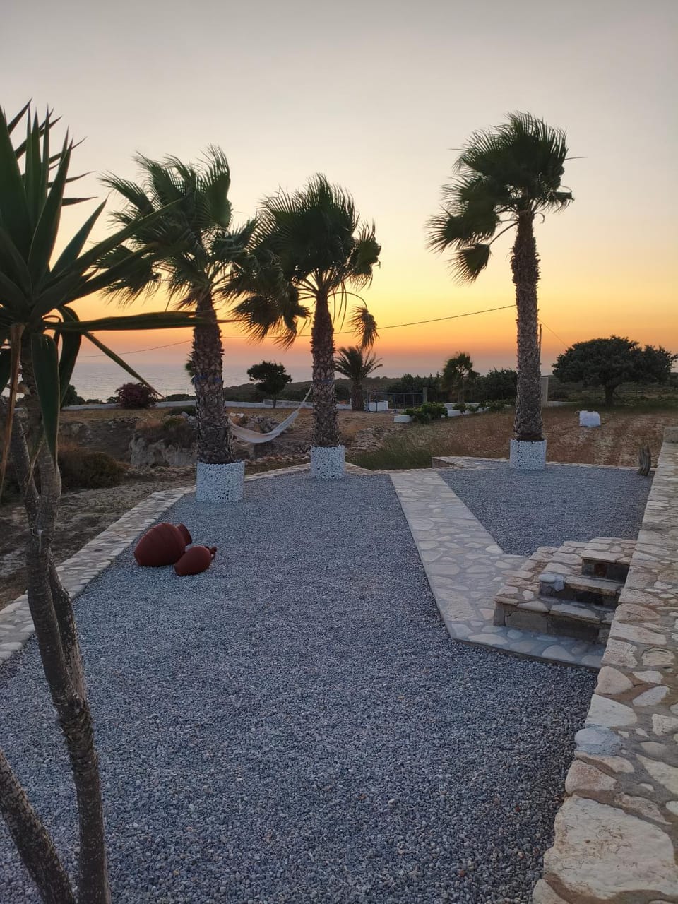 Garden, Sea view, Sunset