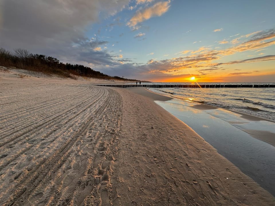 Natural landscape, Beach, Sea view, Sunset