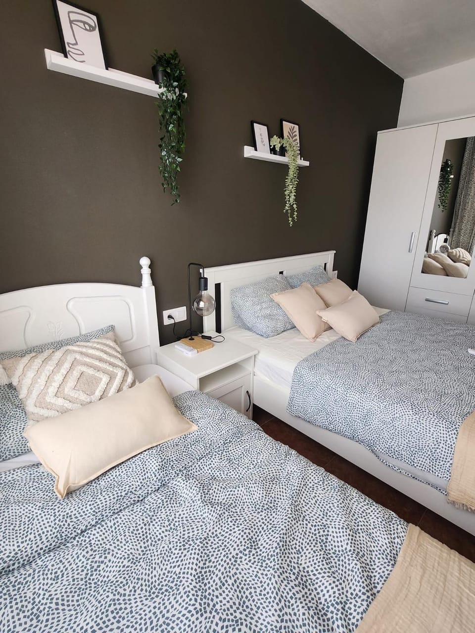 Bed, Bedroom, hair dryier, wardrobe, dryer