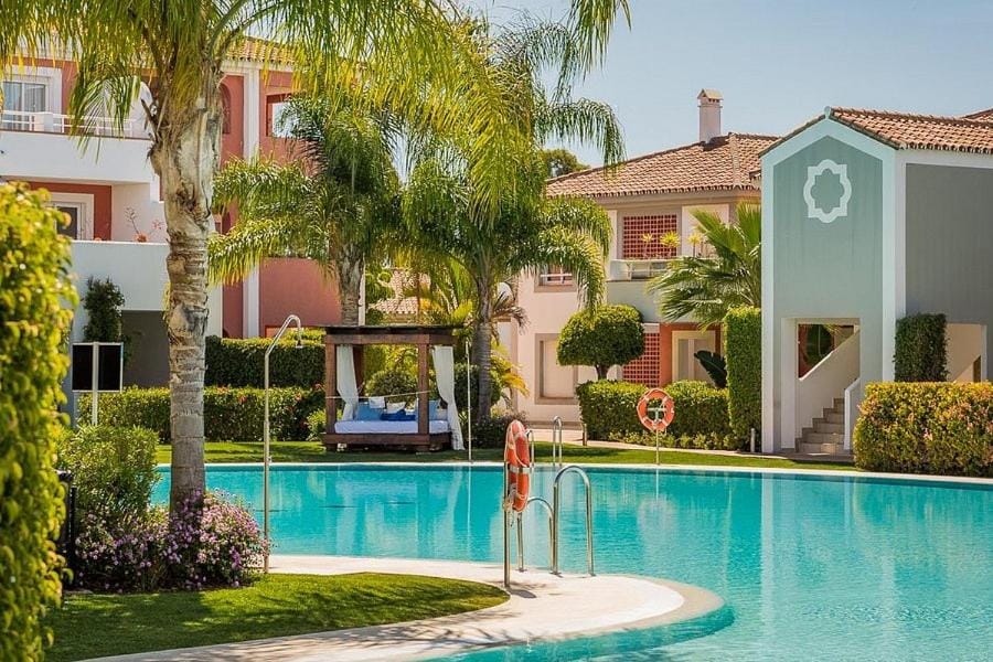 Property building, Spring, Day, Garden, Garden view, Pool view, Swimming pool