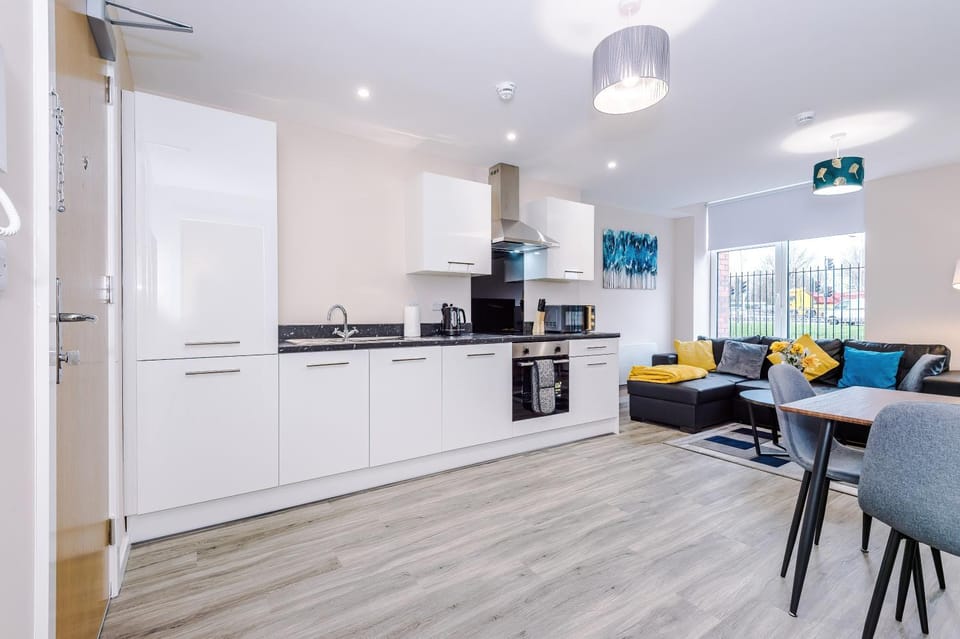 Living room, kitchen
