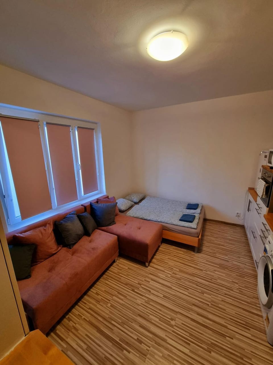 Bed, Living room, Photo of the whole room, Seating area, Bedroom