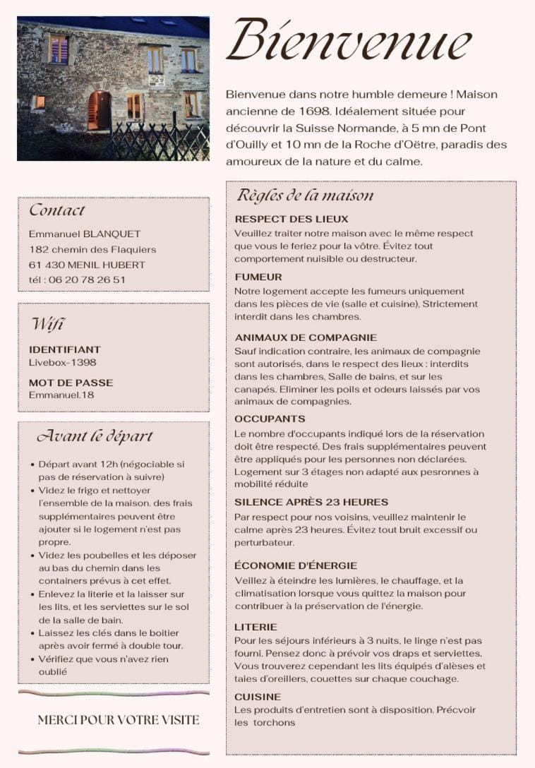 Gite de campagne très calme House in Normandy