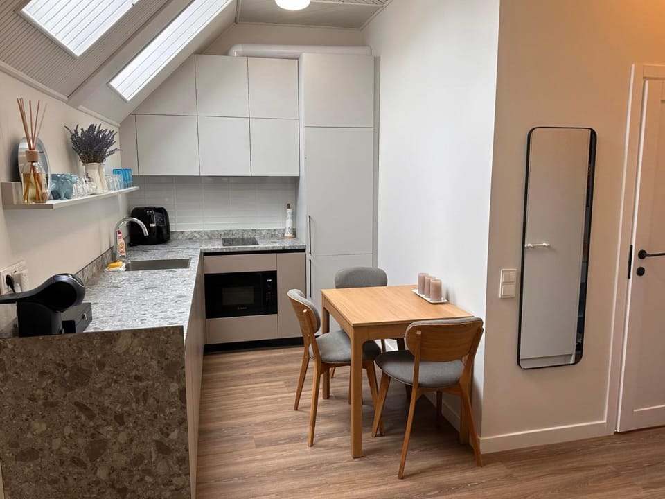 Kitchen or kitchenette, Dining area, stove