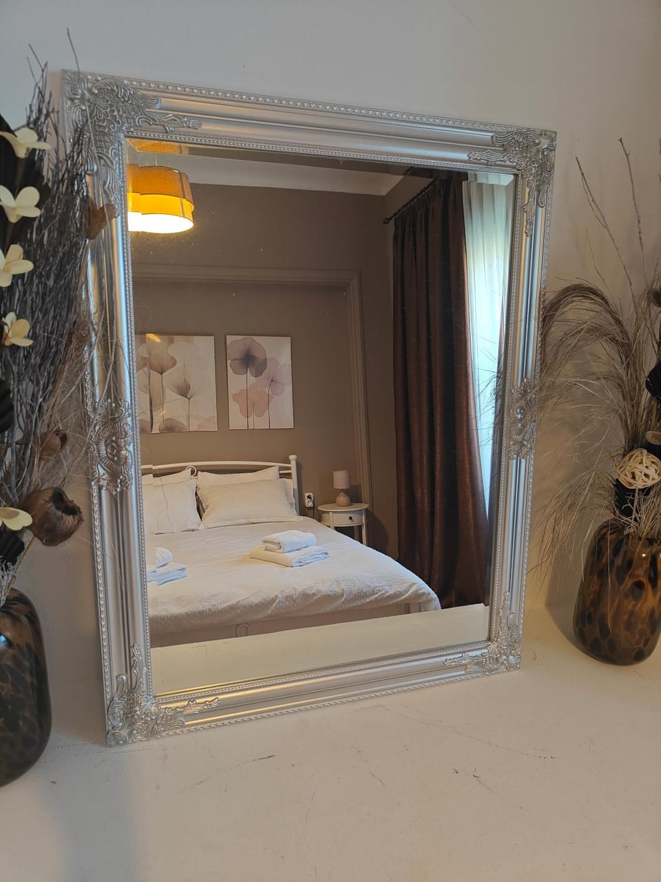 Bed, Decorative detail, Decorative detail, internet, towels, towels, air conditioner, air conditioner