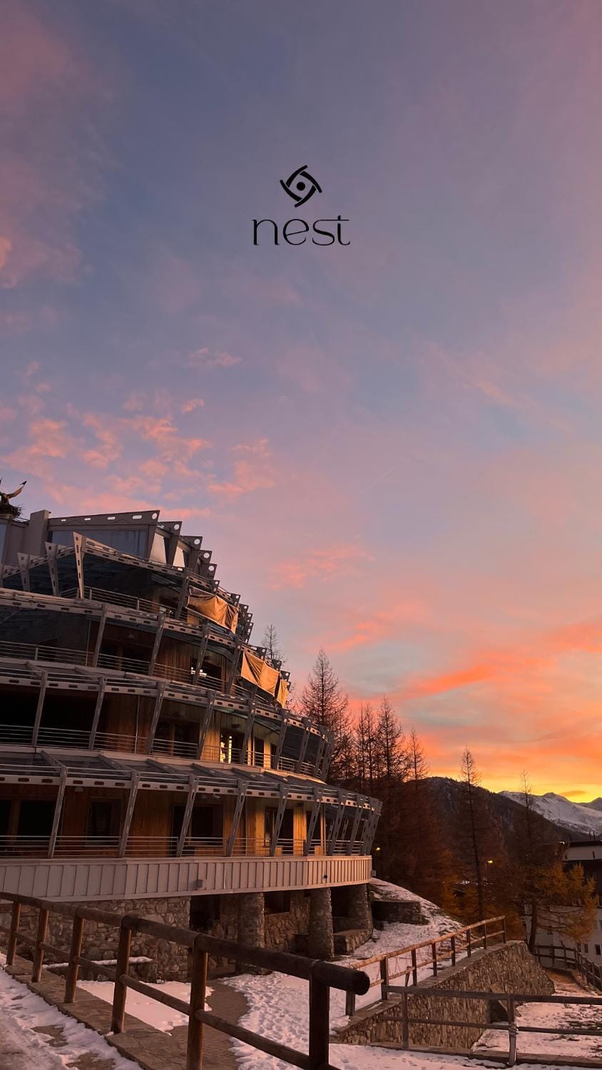 Property building, Mountain view, Sunset