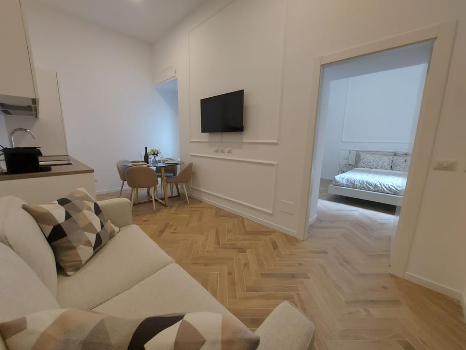 Kitchen or kitchenette, Living room, Seating area