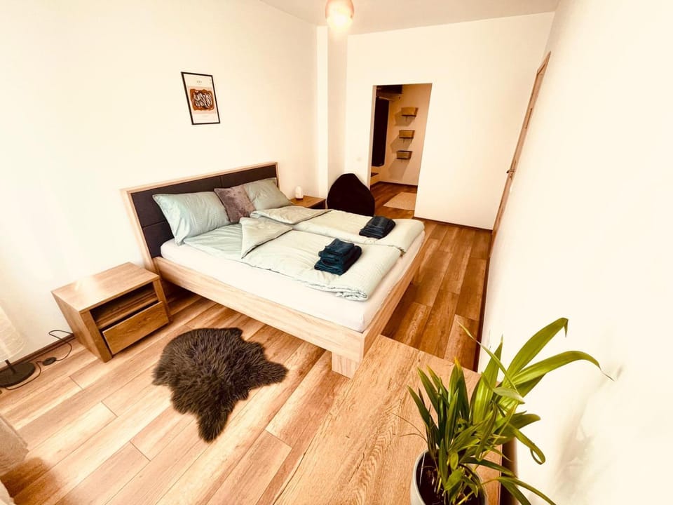 Bed, Photo of the whole room, Bedroom, towels