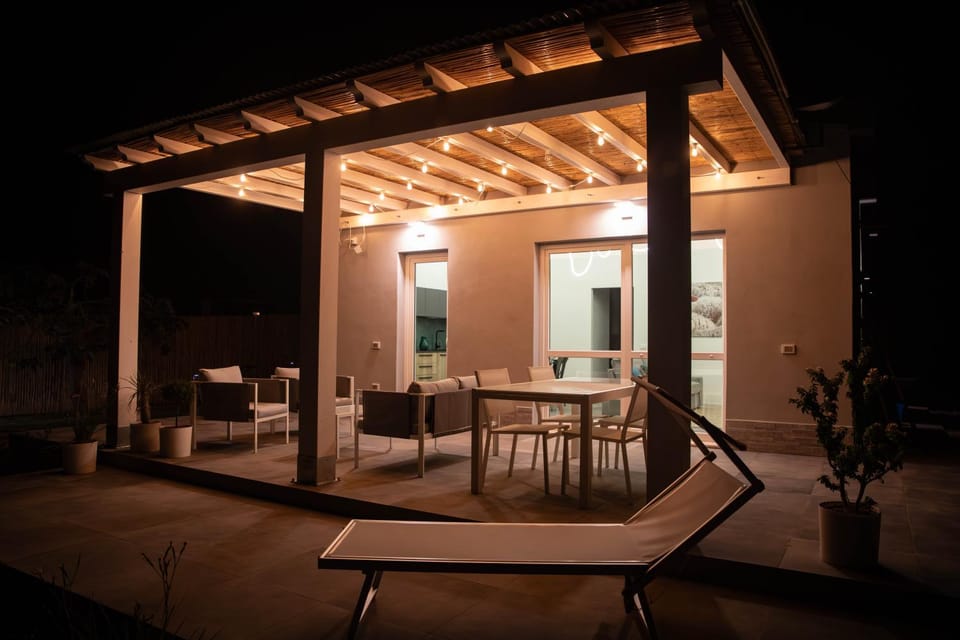 Patio, Night, Dining area