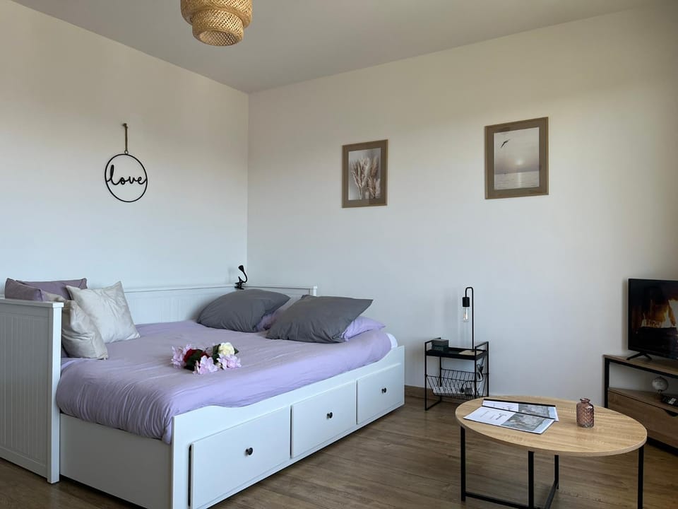 Bed, TV and multimedia, Photo of the whole room, Bedroom