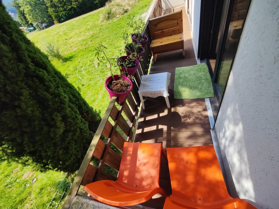 View (from property/room), Balcony/Terrace, Seating area, Garden view