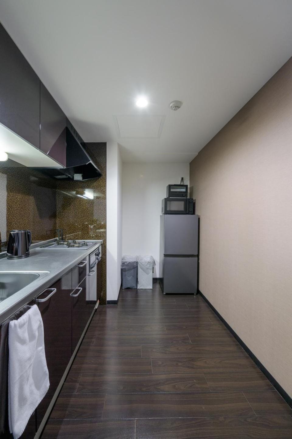 Kitchen or kitchenette, stove, toaster